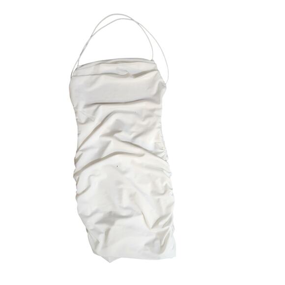 Tiger Mist Reese Mini Ruched Dress in White size M - Picture 1 of 6